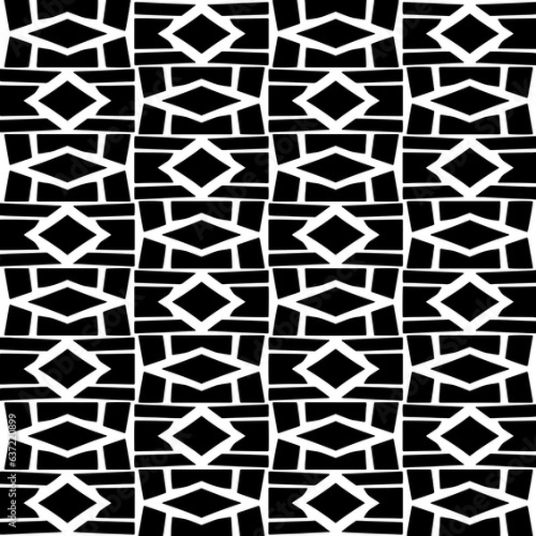 Fototapeta White background with black pattern. Seamless texture for fashion, textile design,  on wall paper, wrapping paper, fabrics and home decor. Simple repeat pattern.