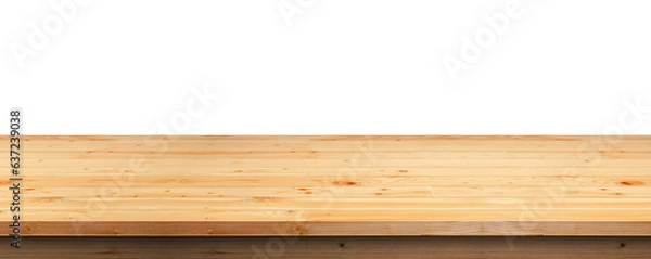 Obraz Empty wooden table or counter isolated on transparent background for product display presentation, png file