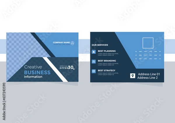 Obraz Business postcards design template editable layout