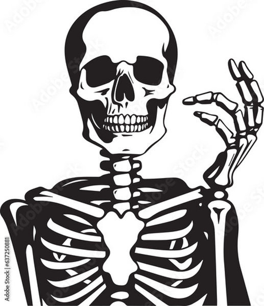 Obraz Skeleton, Halloween skull vector Illustration, SVG
