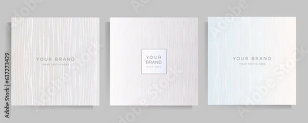 Fototapeta Abstract elegant background in pastel gray color. Cover design for menu, catalogue, booklet, portfolio, folder. Set of square format vector templates.