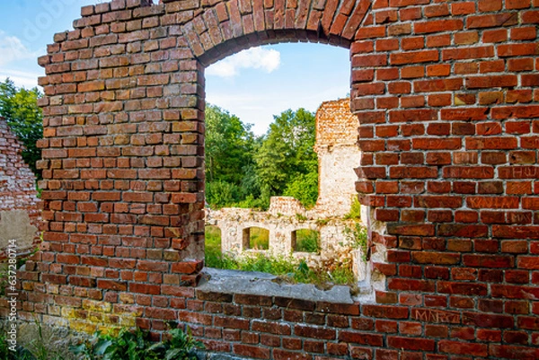 Fototapeta Ruiny mur ceglany