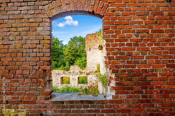 Fototapeta Ruiny mur ceglany