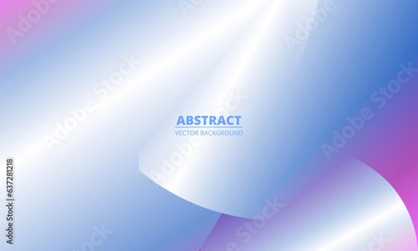 Fototapeta Holographic abstract background with circles geometric gradient shapes. Blue and pink gradient vector illustration
