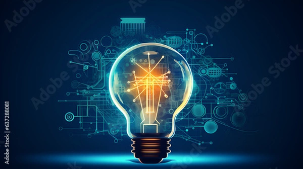 Obraz idea concept with lightbulb creativity