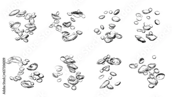Fototapeta Small water drop underwater, Surface, White bubble, Liquid, Abstract, Isolated, White background, Oxygen design concept, Air, Underwater, Small water drop underwater, Effect