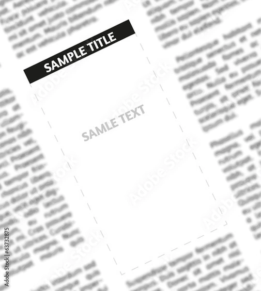 Fototapeta Vector unsharp newspaper