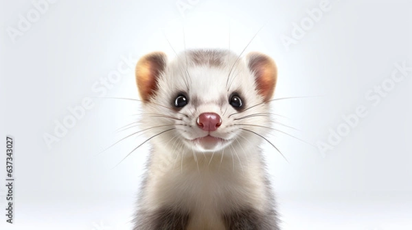 Fototapeta Young Raccoon Standing In Front And Facing At The Camera Isolated On White