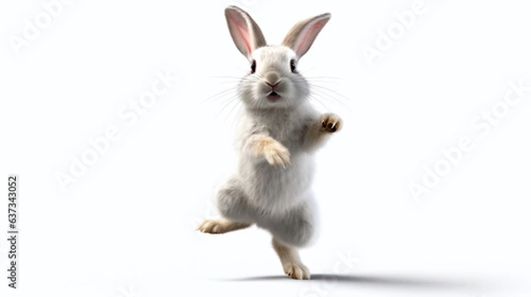 Fototapeta Bunny on a white background for digital printing wallpaper, custom design