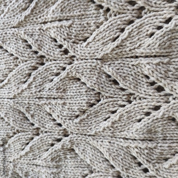 Obraz close up of knitting wool