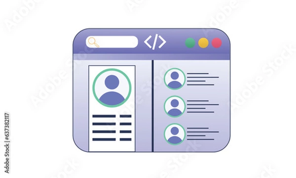 Fototapeta internet browser window.on white background.Vector Design Illustration.
