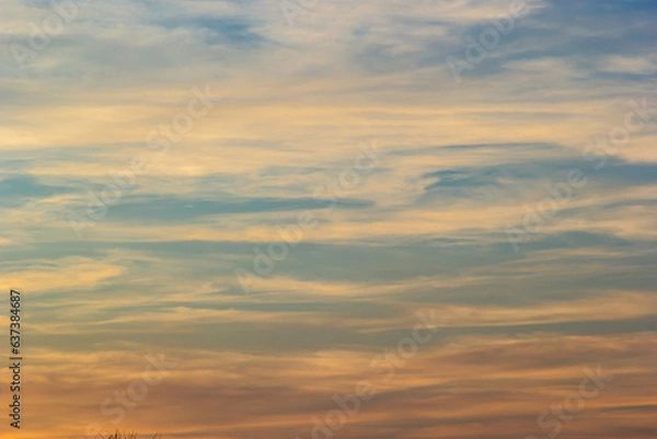 Fototapeta sunset sky with multicolor clouds. Dramatic twilight sky background