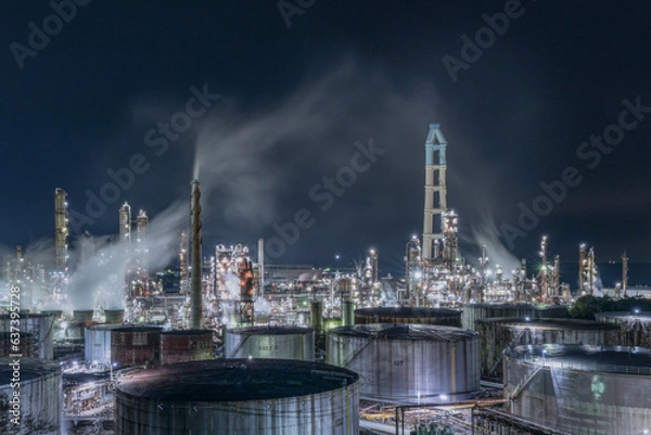 Fototapeta 工場夜景