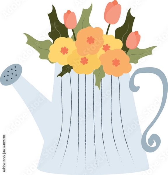 Fototapeta flower bloom in a watering can