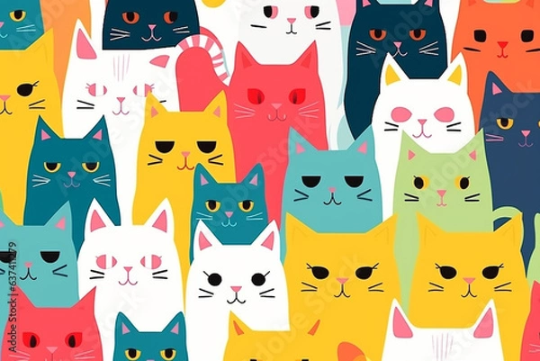 Fototapeta pattern with cats