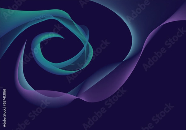 Obraz blue and green shiny waves