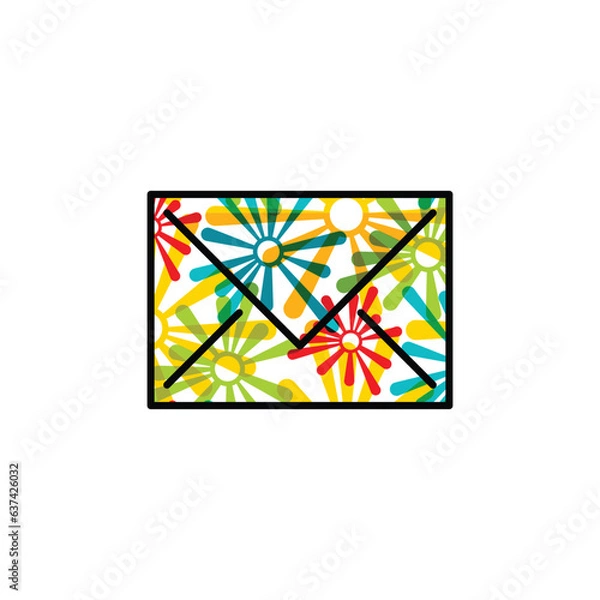 Obraz envelope icon on white background, vector symbol