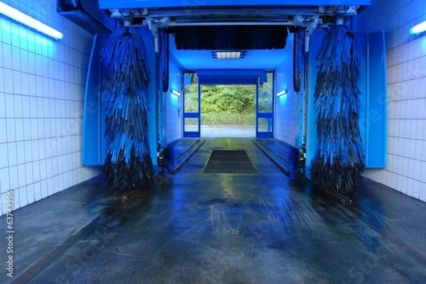 Obraz waschanlage in waschstraße