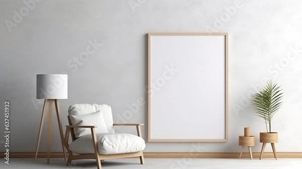 Fototapeta Empty Frames on a  Wall. Generative Ai