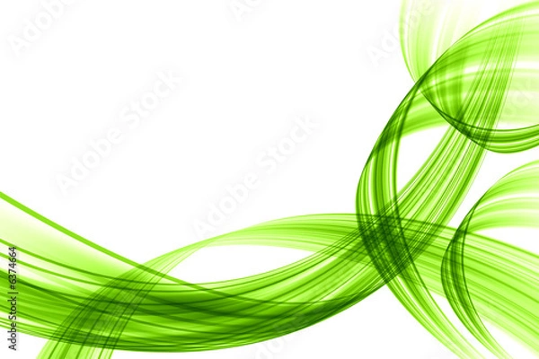 Obraz Green wave on white