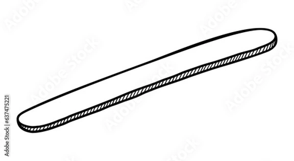 Fototapeta VECTOR ISOLATED ON A WHITE BACKGROUND DOODLE ILLUSTRATION OF A BLADE FOR APPLYING HOT WAX DURING DEPILATION