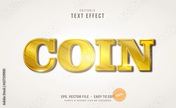 Fototapeta 3D coin text effect