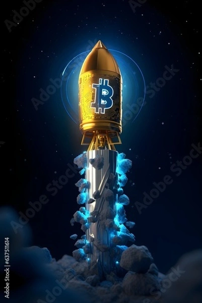 Obraz Kryptoexplosion: Bitcoin schießt in die Höhe wie eine Rakete
