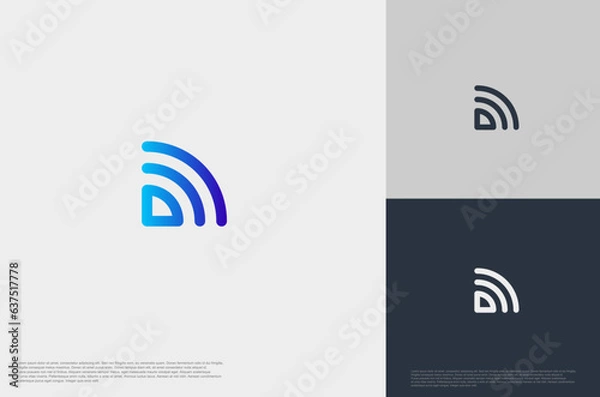 Fototapeta Wireless networking, wifi icon, symbol. logo design template