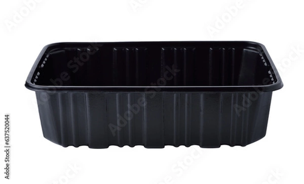 Fototapeta Empty black plastic container transparent png