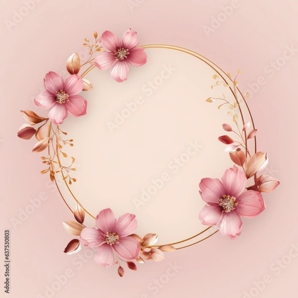 Fototapeta Watercolor floral frame