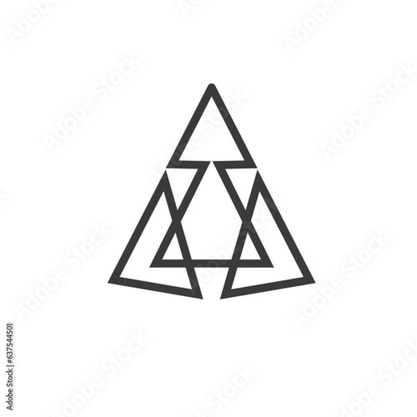 Obraz Triangle or pyramid, over white background.