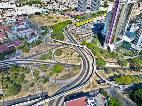 Fototapeta Captivating Higher Altitude Aerial View: The Cubes Vial Distributor in Jalisco 