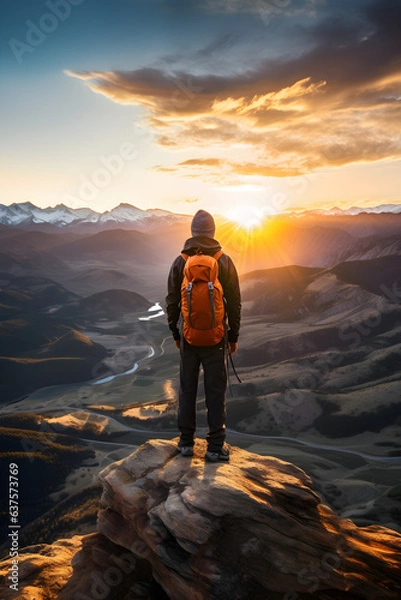 Obraz hiker in the mountains