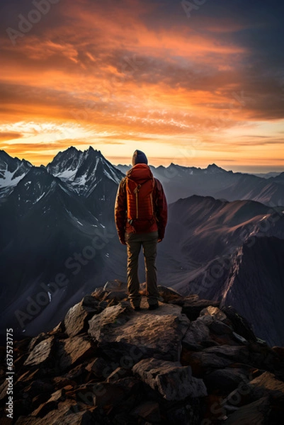 Obraz hiker in the mountains