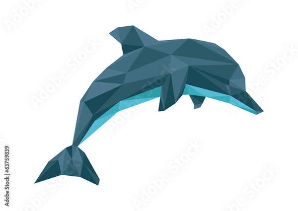 Obraz dolpin polygon