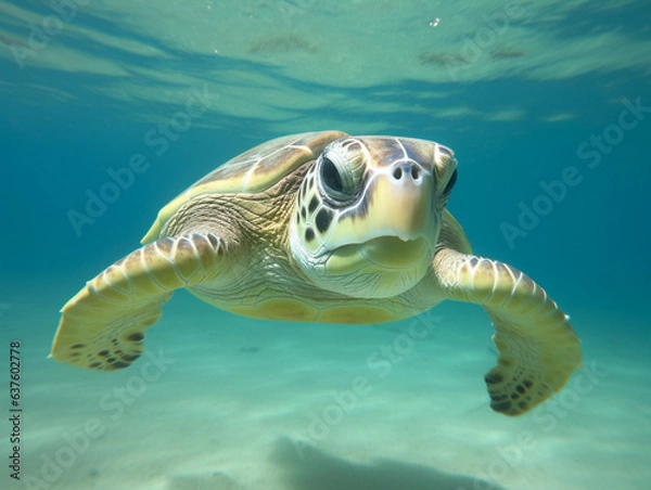 Fototapeta sea turtle swimming