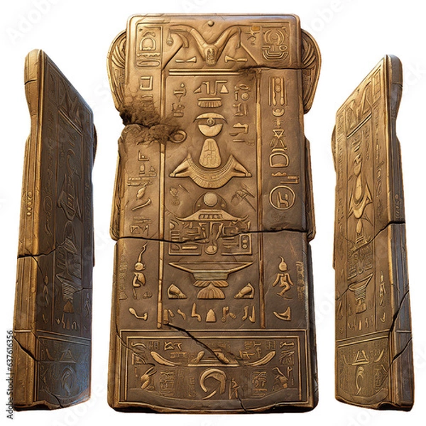 Obraz A hieroglyphic tablet, isolated object, Transparent Background
