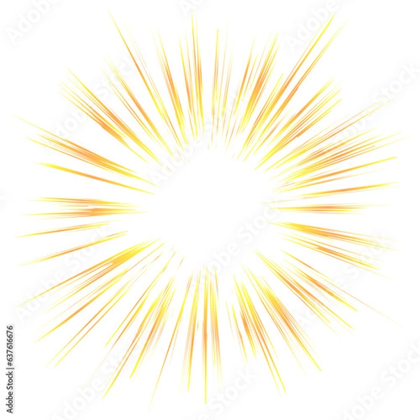 Obraz 黄色の爆発を表すエフェクト　漫画の効果線の背景素材　正方形