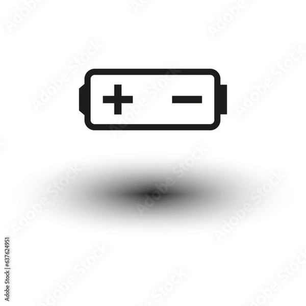 Fototapeta Battery icon. Icon of a small battery for a flashlight. Vector illustration. Eps 10.
