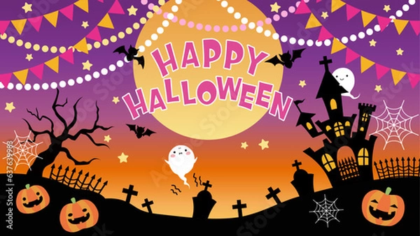 Obraz ハロウィンのかわいい背景素材