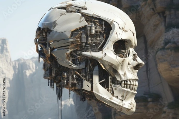 Fototapeta ドクロのロボット,Generative AI AI画像