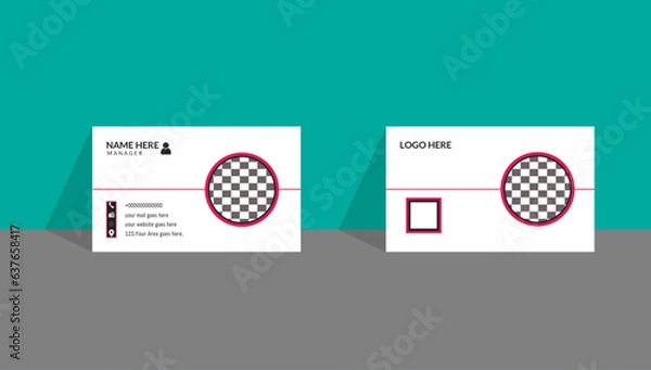 Obraz Modern Creative And Clean Business Card Design Template, Visiting Card ,double sided business card design template, Corporate Business Card Layout, Set of modern business card print templates.