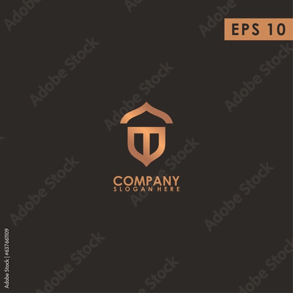 Fototapeta Acorn Logo Design Vector Template With Luxury. Modern Design. Vector Illustration