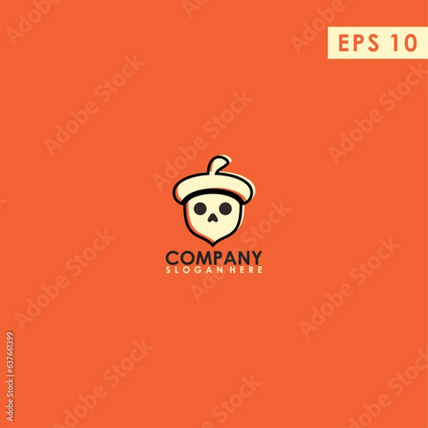 Fototapeta Skeleton Of Acon Logo Design Vector Template. Modern Design. Acorn Logo. Vector Illustration.