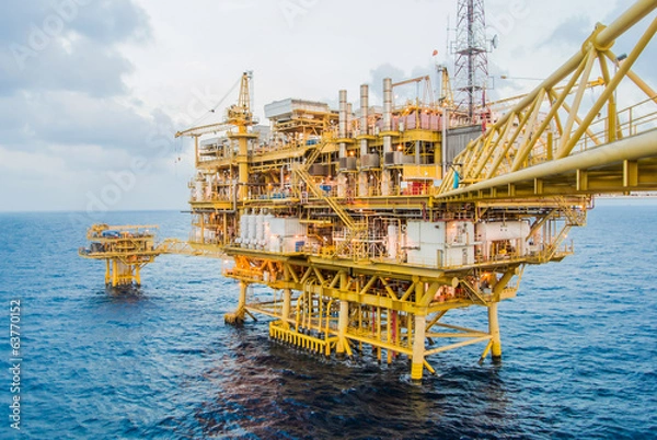 Fototapeta oil platform on the sea