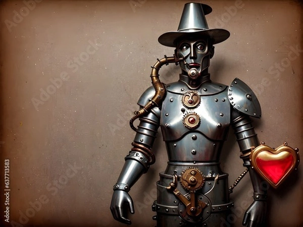 Obraz Steampunk Tin Man, Generative AI Illustration