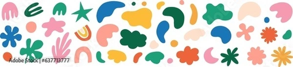Obraz Set of doodle hand drawn organic shapes
