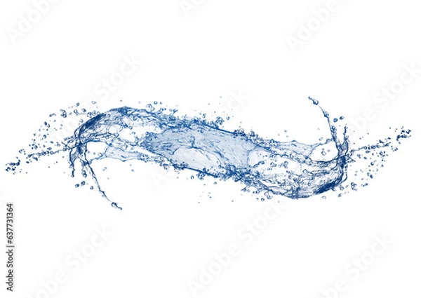 Fototapeta 抽象的な青い水しぶきの3dイラスト