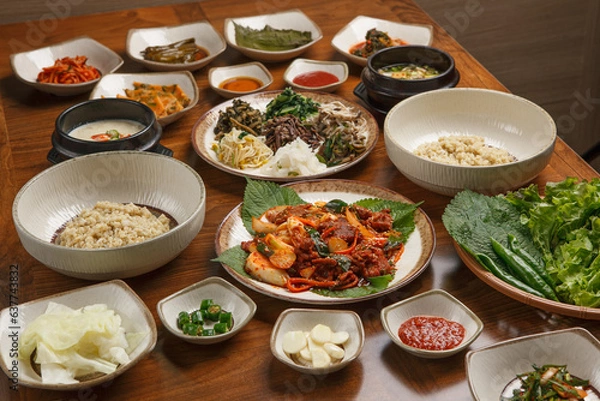 Obraz korean style dinner table