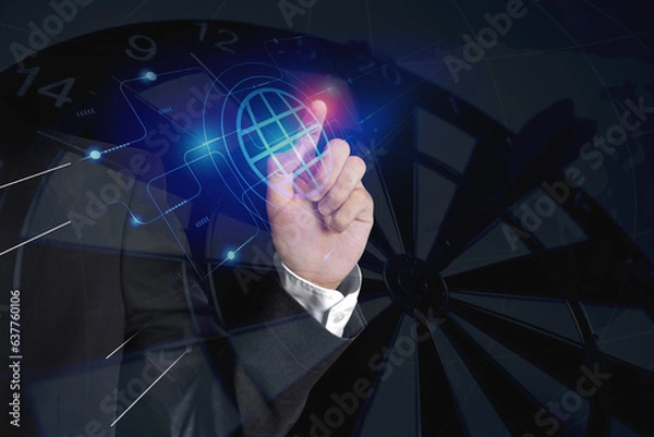 Obraz Metaverse Virtual Technology. Worldwide Business. Megatrends on Internet for Telecommunication.